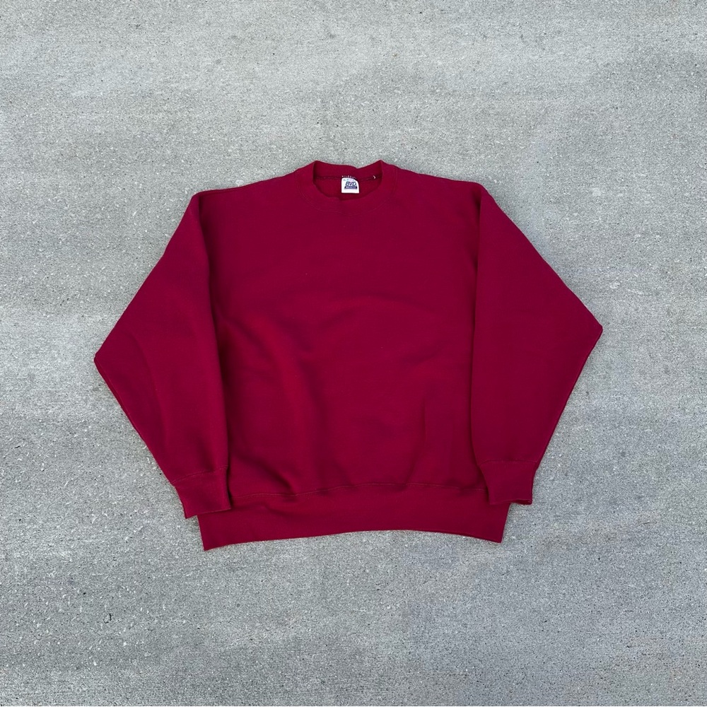 Vintage 90’s BVD Maroon Blank Made in USA Crewneck Sweatshirt